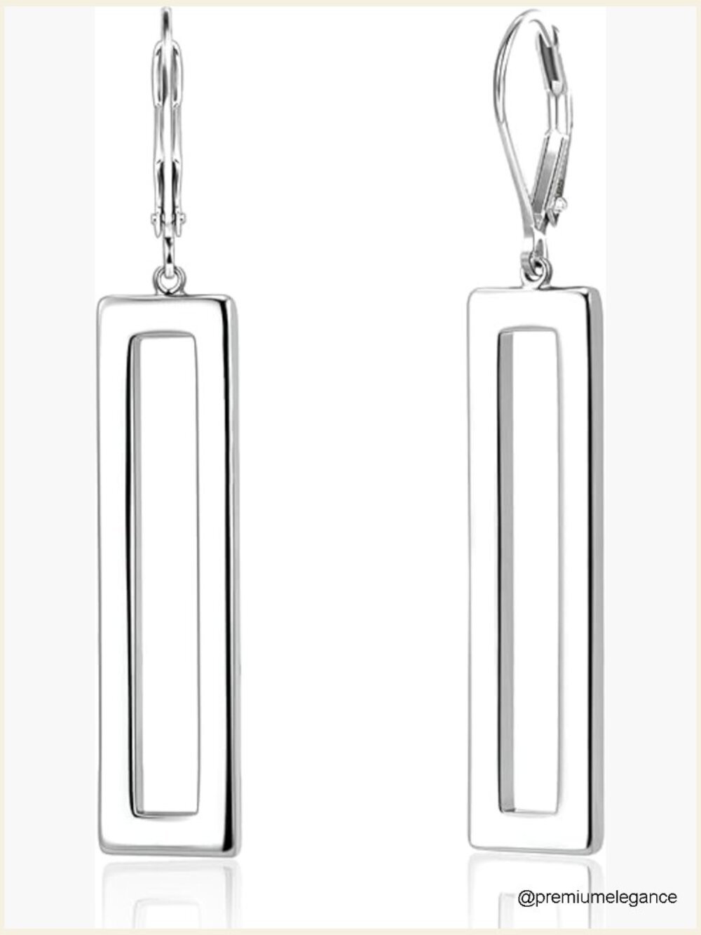 925 Sterling Silver Dangle Earrings Trendy Geometric Leverback Drop Earrings